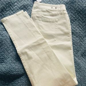 CAbi Slimmie White Denim Jean Pant size 8